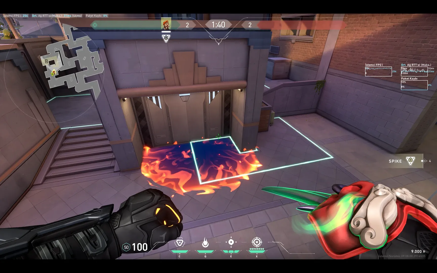 Brimstone Incendiary on Sunset Attack Site B — step 3 of 4: Aim — line up the shot