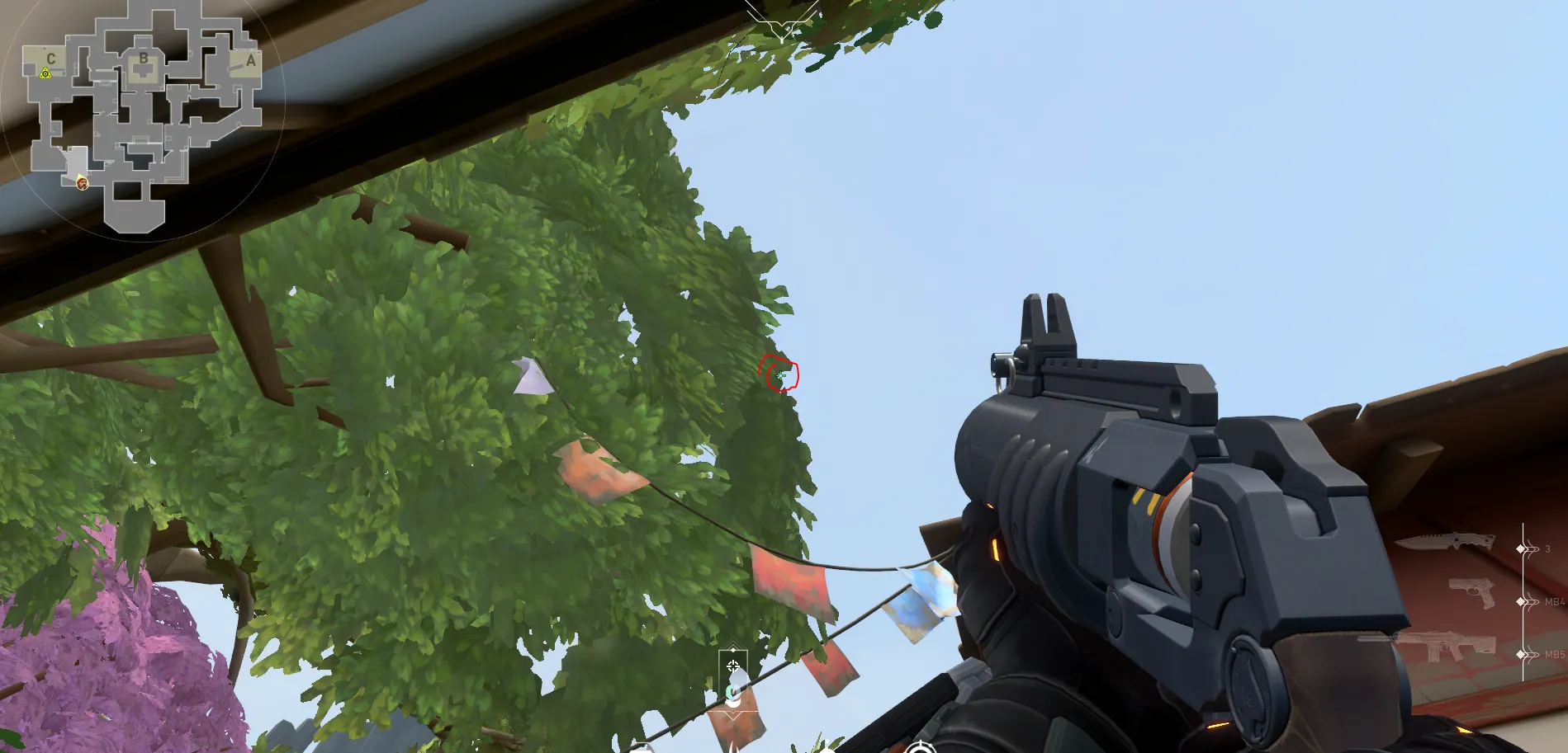 Brimstone Incendiary on Haven Attack Site C — step 3 of 4: Aim — line up the shot