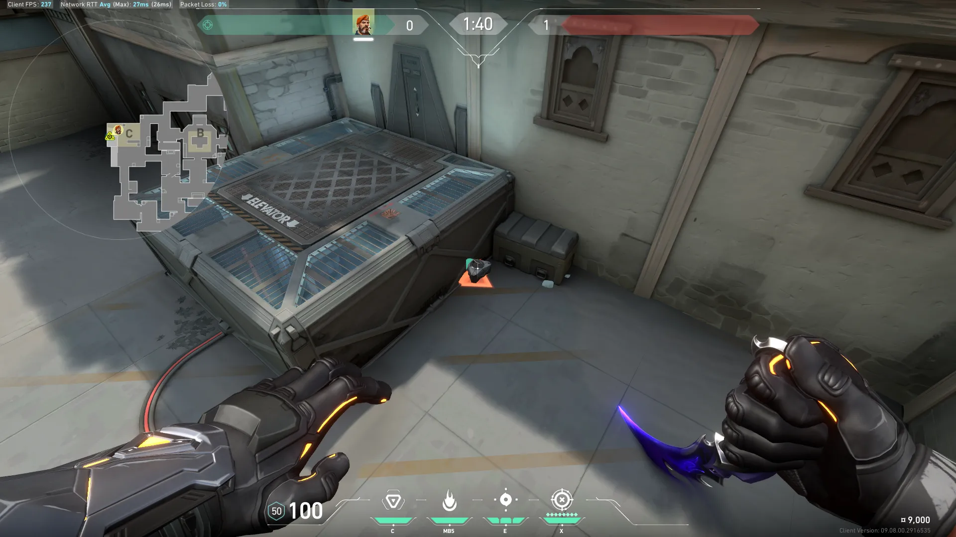 Brimstone Incendiary on Haven Defense Site C — step 1 of 4: Position — where to stand