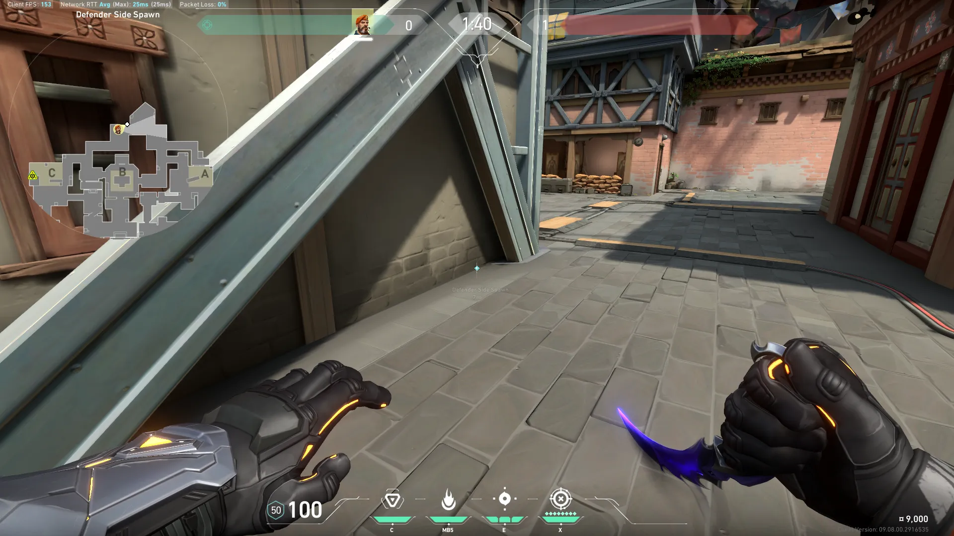 Brimstone Incendiary on Haven Defense Site C — step 2 of 4: Aim — line up the shot