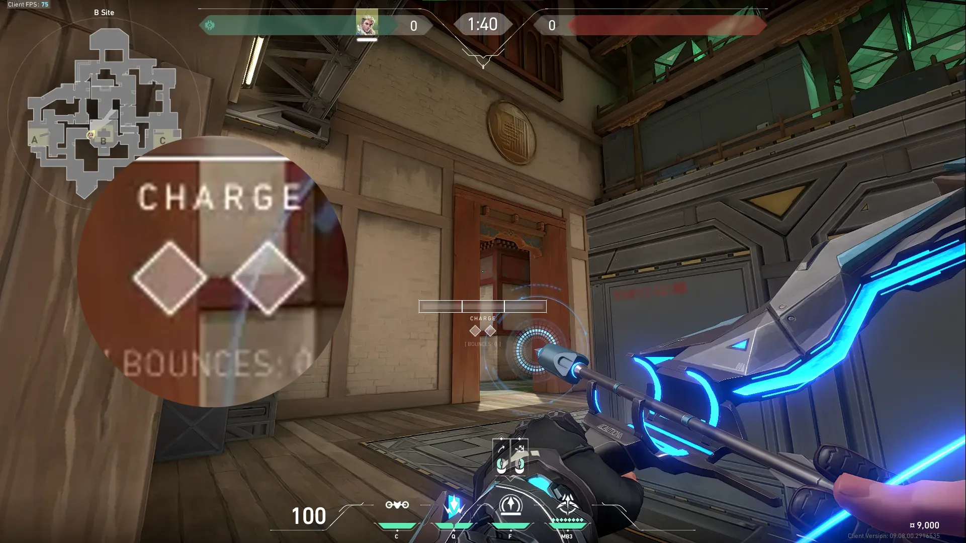 Sova Recon Bolt on Haven Defense Site A — step 4 of 8: Aim — line up the shot