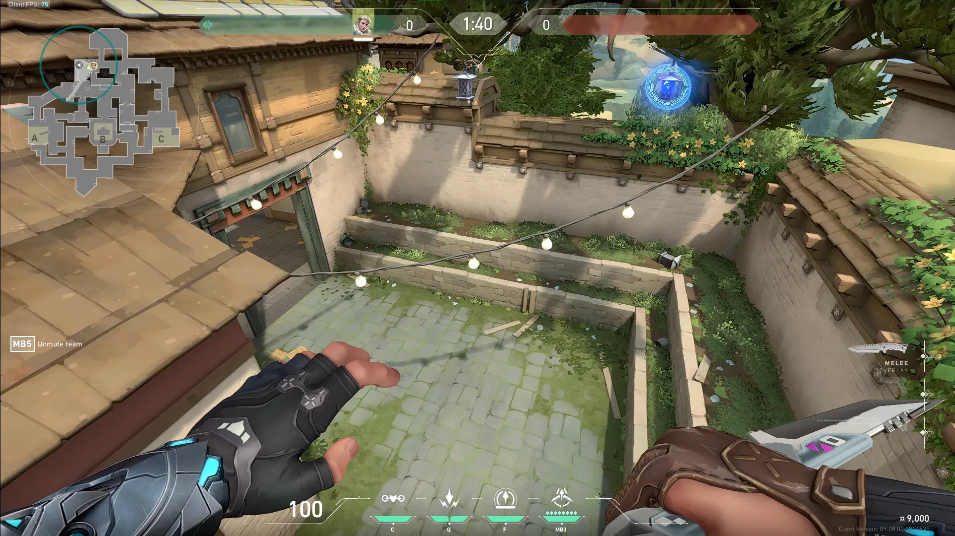 Sova Recon Bolt on Haven Defense Site A — step 7 of 8: Aim — line up the shot