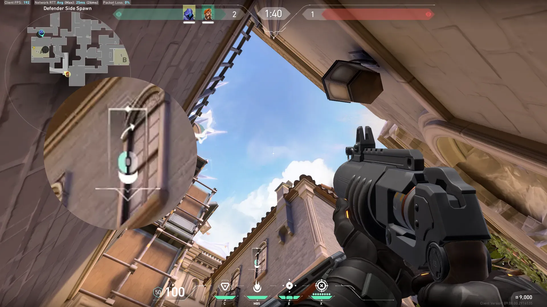 Brimstone Incendiary on Ascent Defense Site A — step 2 of 3: Aim — line up the shot