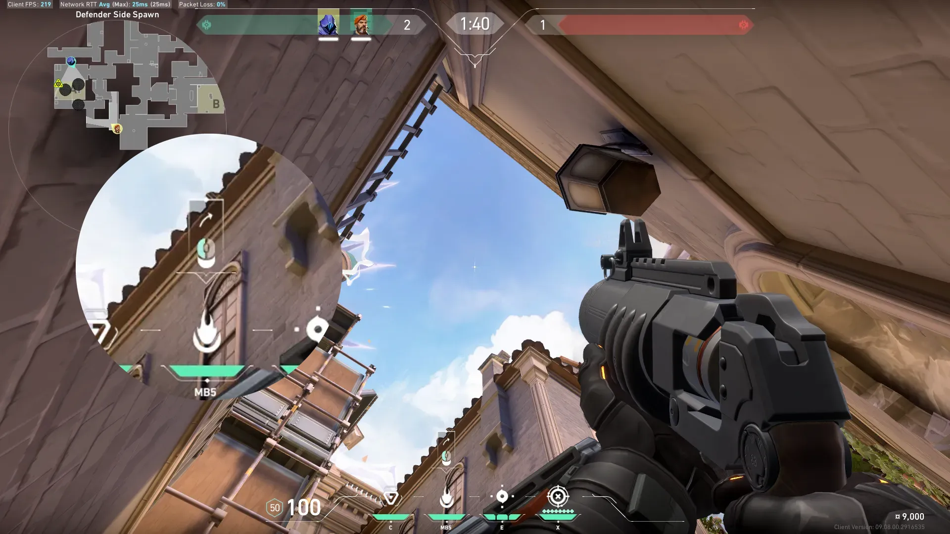 Brimstone Incendiary on Ascent Defense Site A — step 2 of 3: Aim — line up the shot