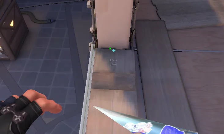 Sova Recon Bolt on Ascent Defense Site A — step 1 of 3: Position — where to stand
