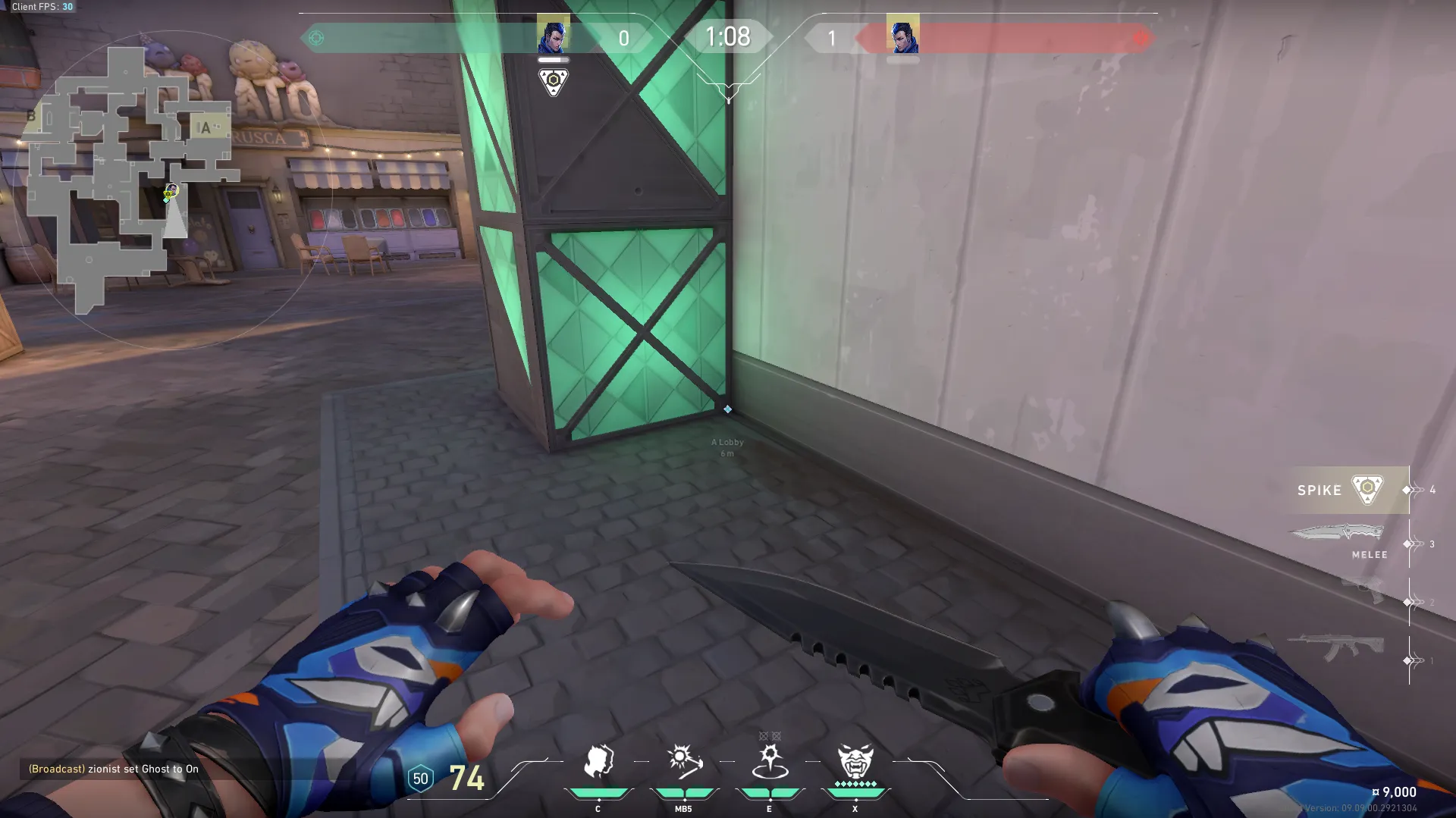 Yoru Blindside on Ascent Attack Site A — step 1 of 5: Position — where to stand