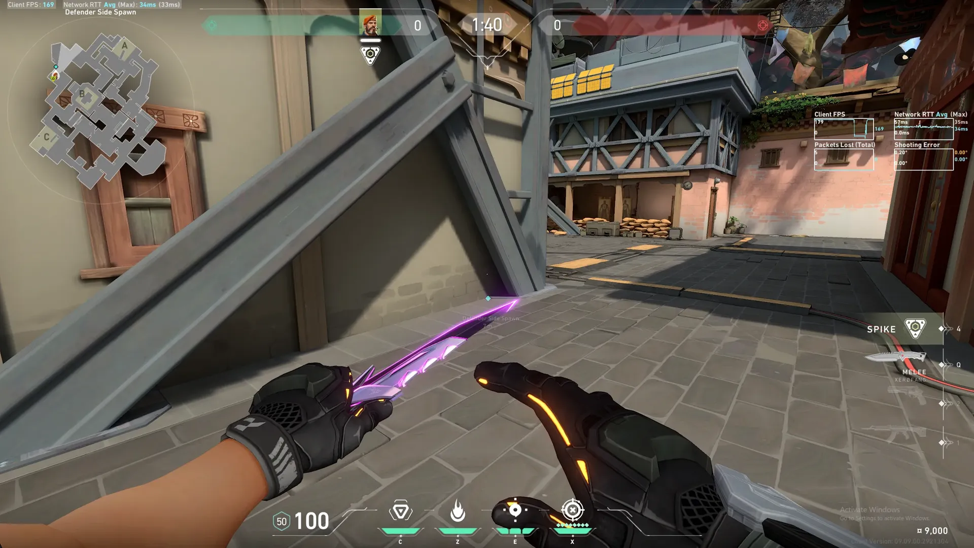 Brimstone Incendiary on Haven Defense Site C — step 1 of 3: Position — where to stand