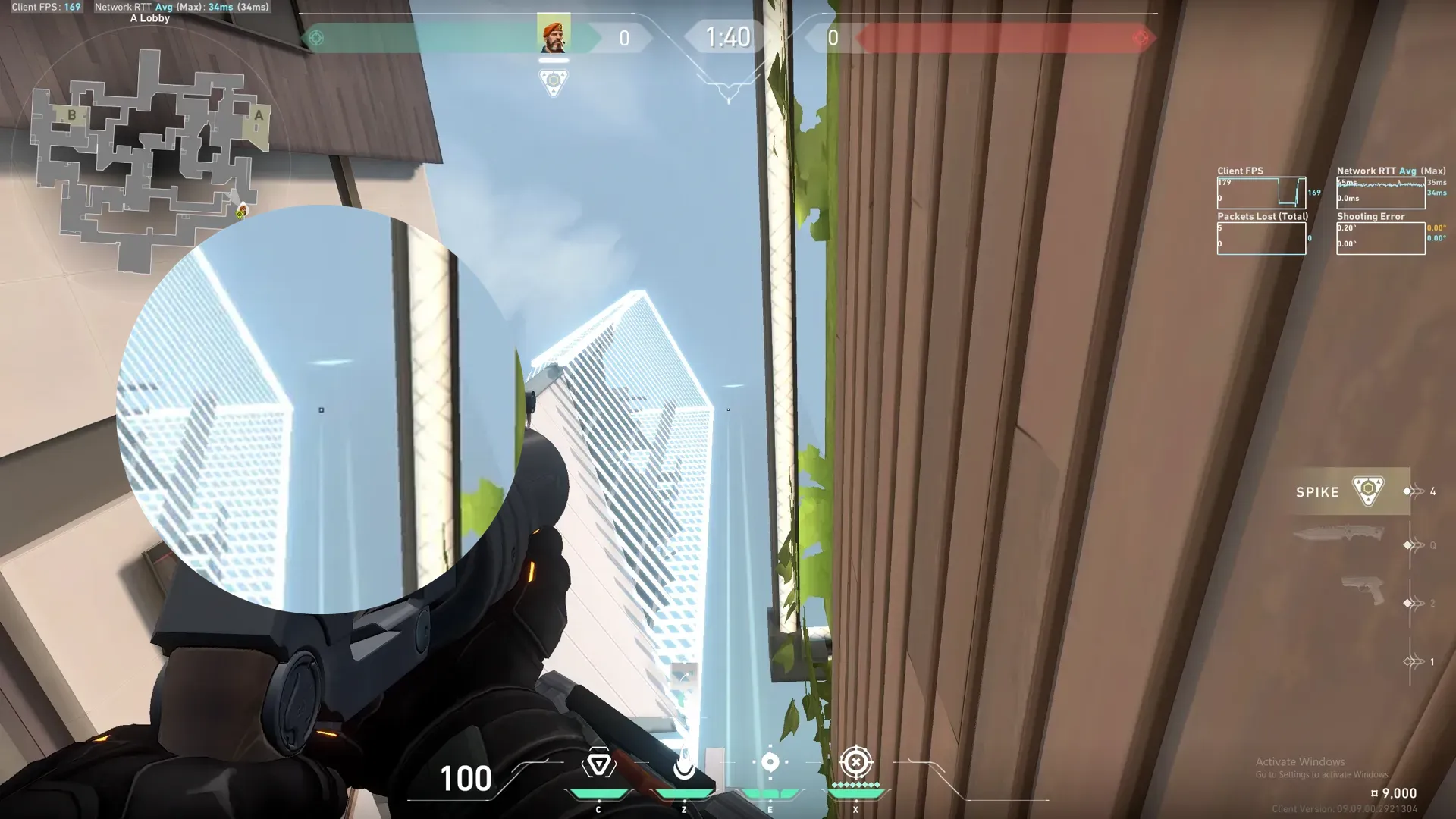 Brimstone Incendiary on Split Attack Site A — step 2 of 3: Aim — line up the shot