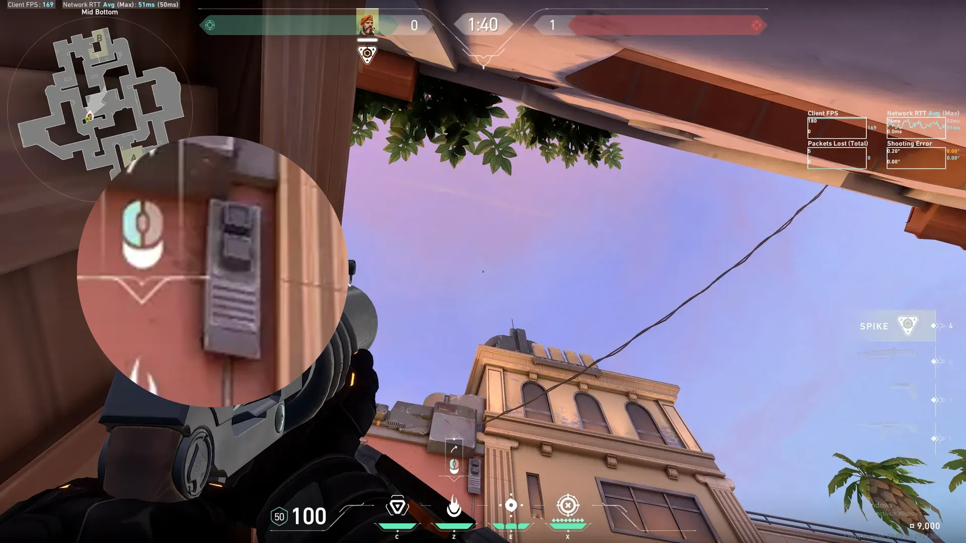 Brimstone Incendiary on Sunset Attack Site B — step 2 of 3: Aim — line up the shot