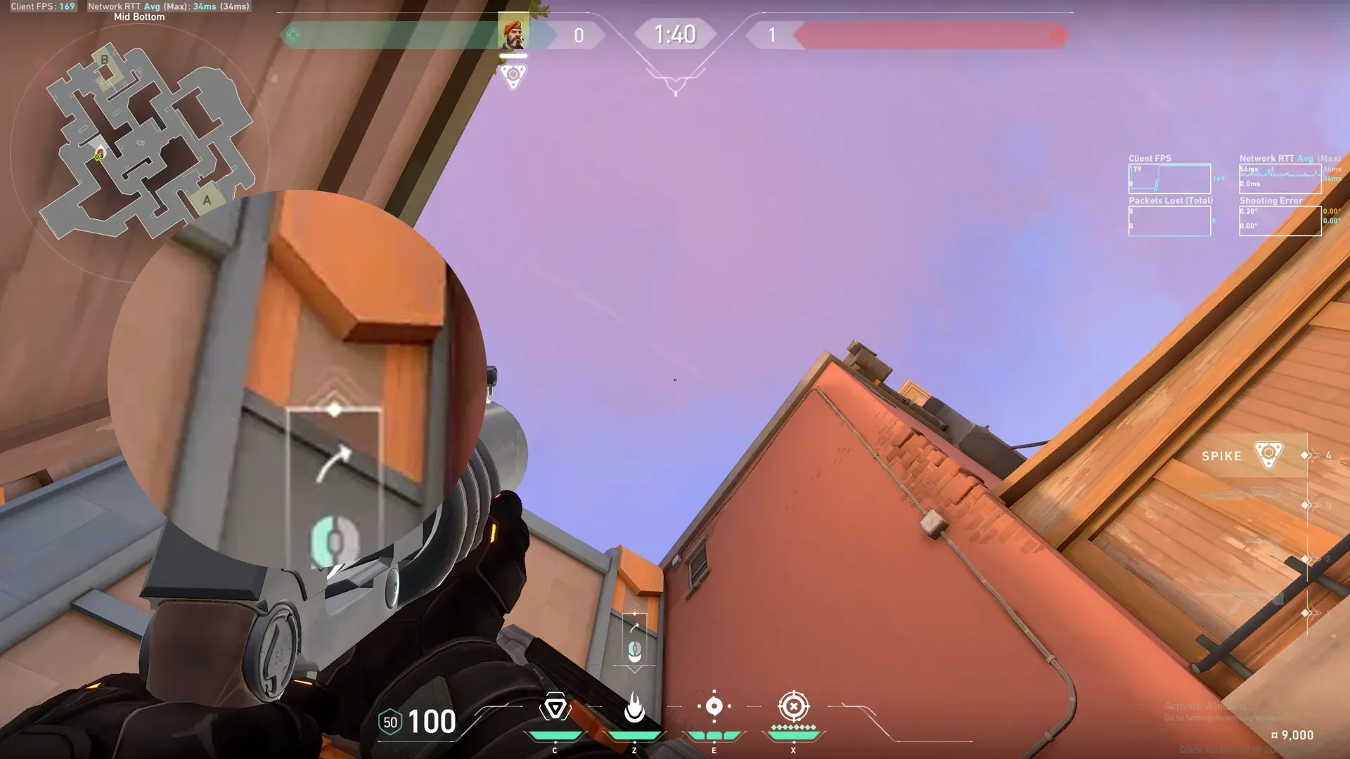 Brimstone Incendiary on Sunset Attack Site B — step 2 of 3: Aim — line up the shot