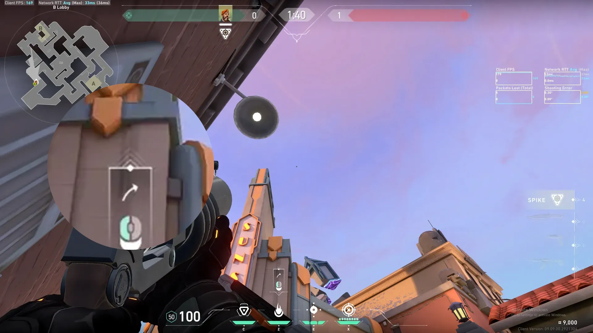 Brimstone Incendiary on Sunset Attack Site B — step 2 of 3: Aim — line up the shot