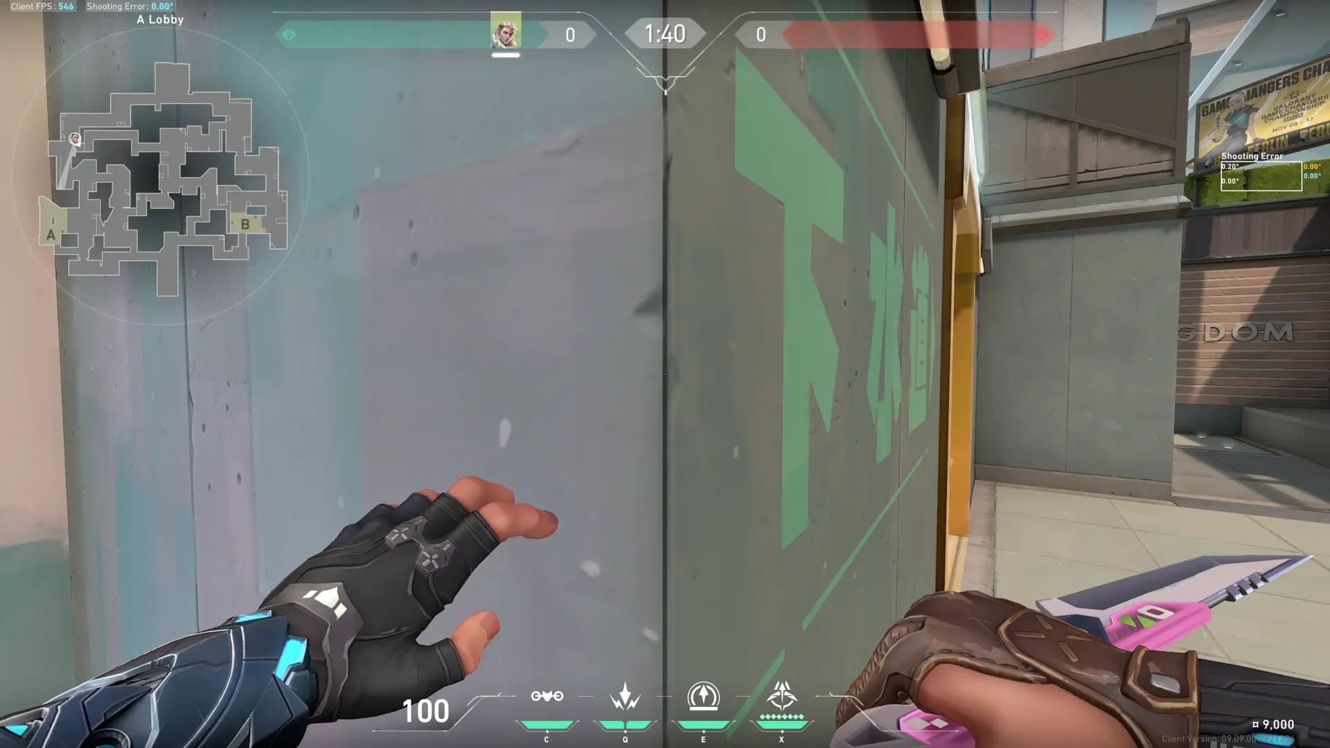 Sova Recon Bolt on Split Attack Site A — step 2 of 4: Aim — line up the shot