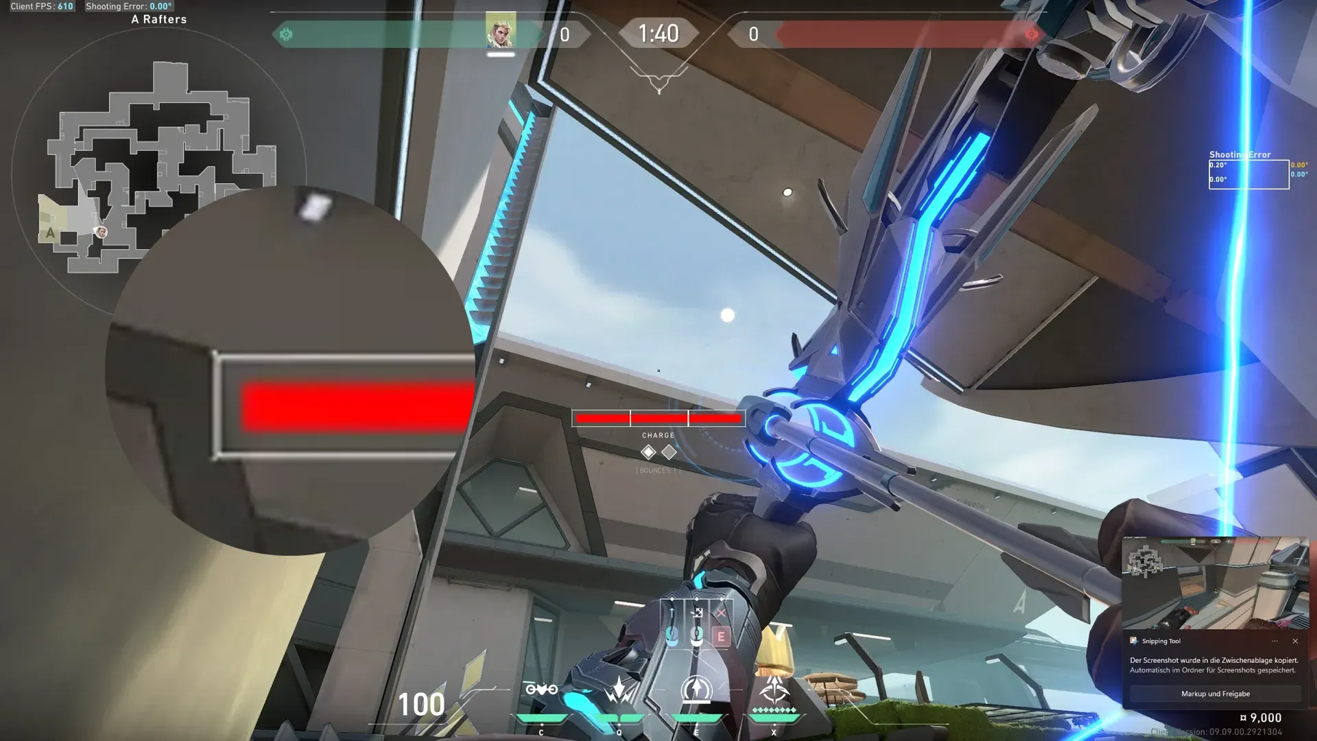 Sova Shock Bolt on Split Defense Site A — step 2 of 4: Aim — line up the shot