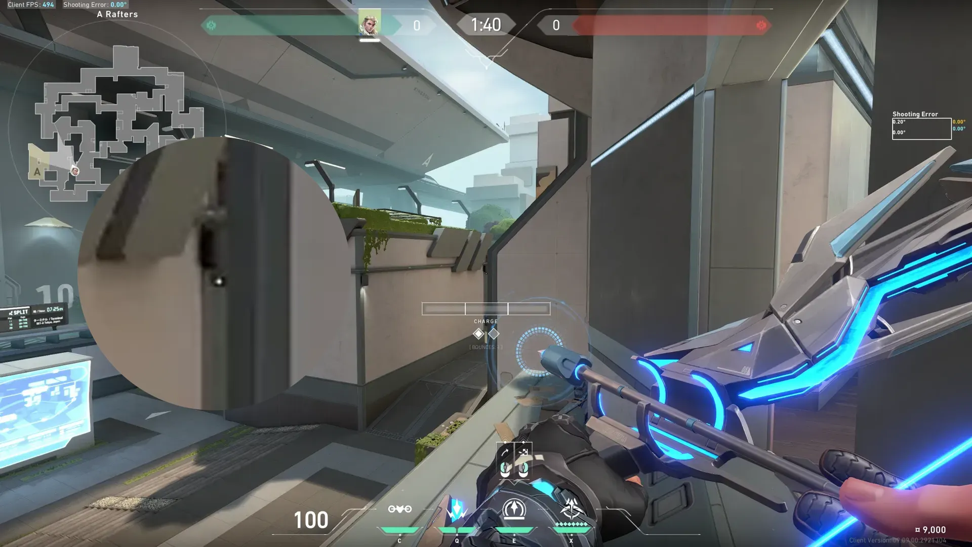 Sova Shock Bolt on Split Defense Site A — step 3 of 4: Aim — line up the shot