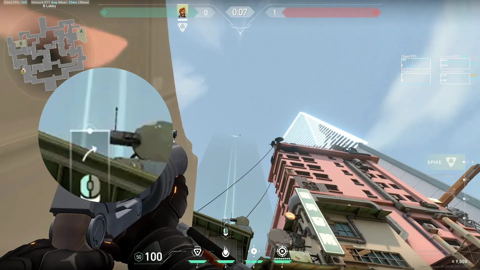 Brimstone Incendiary on Split Attack Site B — step 2 of 3: Aim — line up the shot