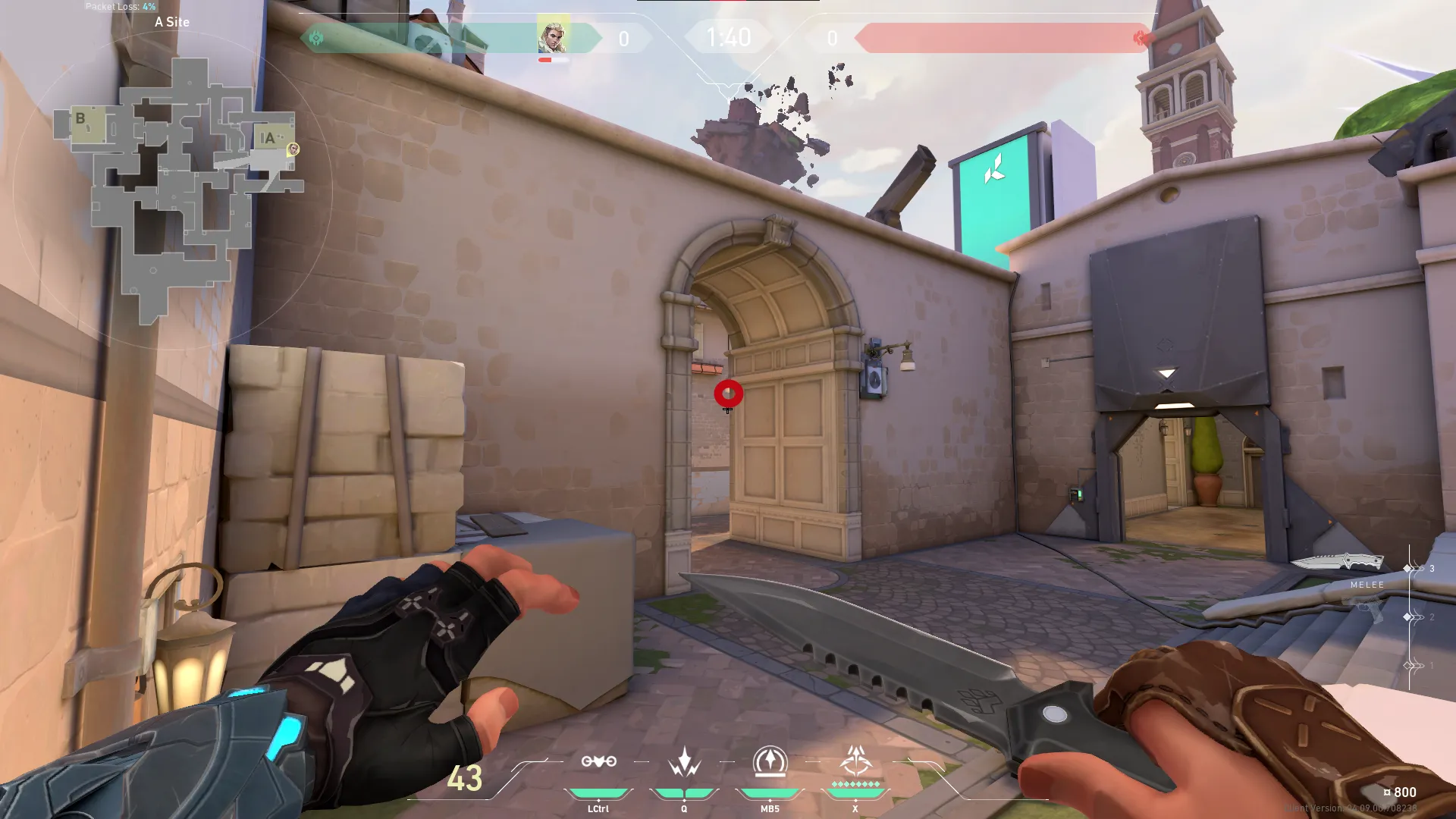 Sova Recon Bolt on Ascent Defense Site A — step 2 of 4: Aim — line up the shot