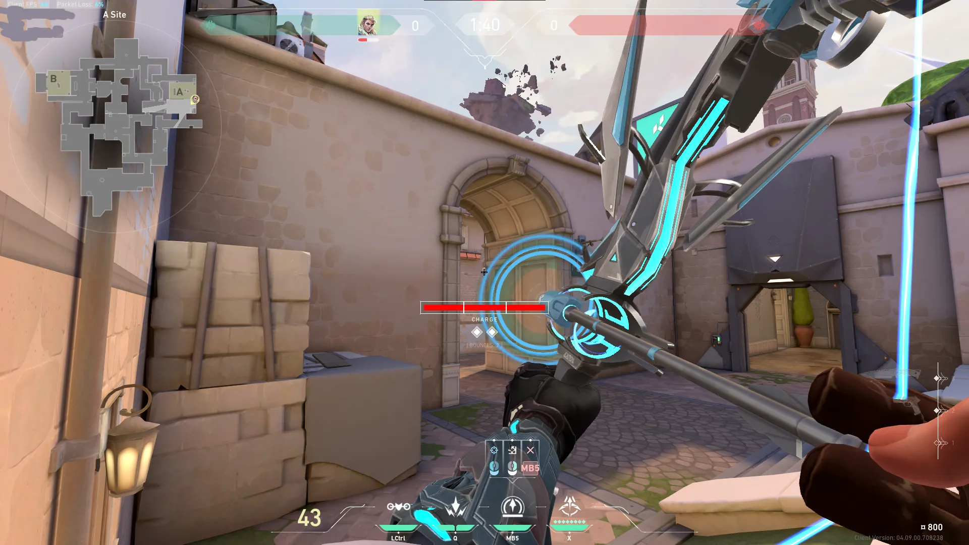 Sova Recon Bolt on Ascent Defense Site A — step 3 of 4: Aim — line up the shot