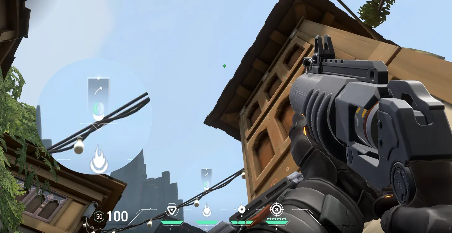 Brimstone Incendiary on Haven Attack Site A — step 2 of 3: Aim — line up the shot