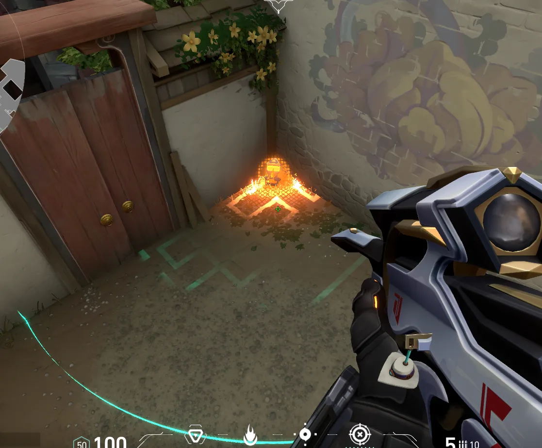Brimstone Incendiary on Haven Attack Site A — step 1 of 3: Position — where to stand