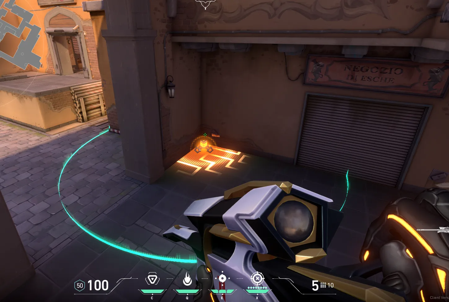 Brimstone Incendiary on Ascent Attack Site B — step 1 of 3: Position — where to stand