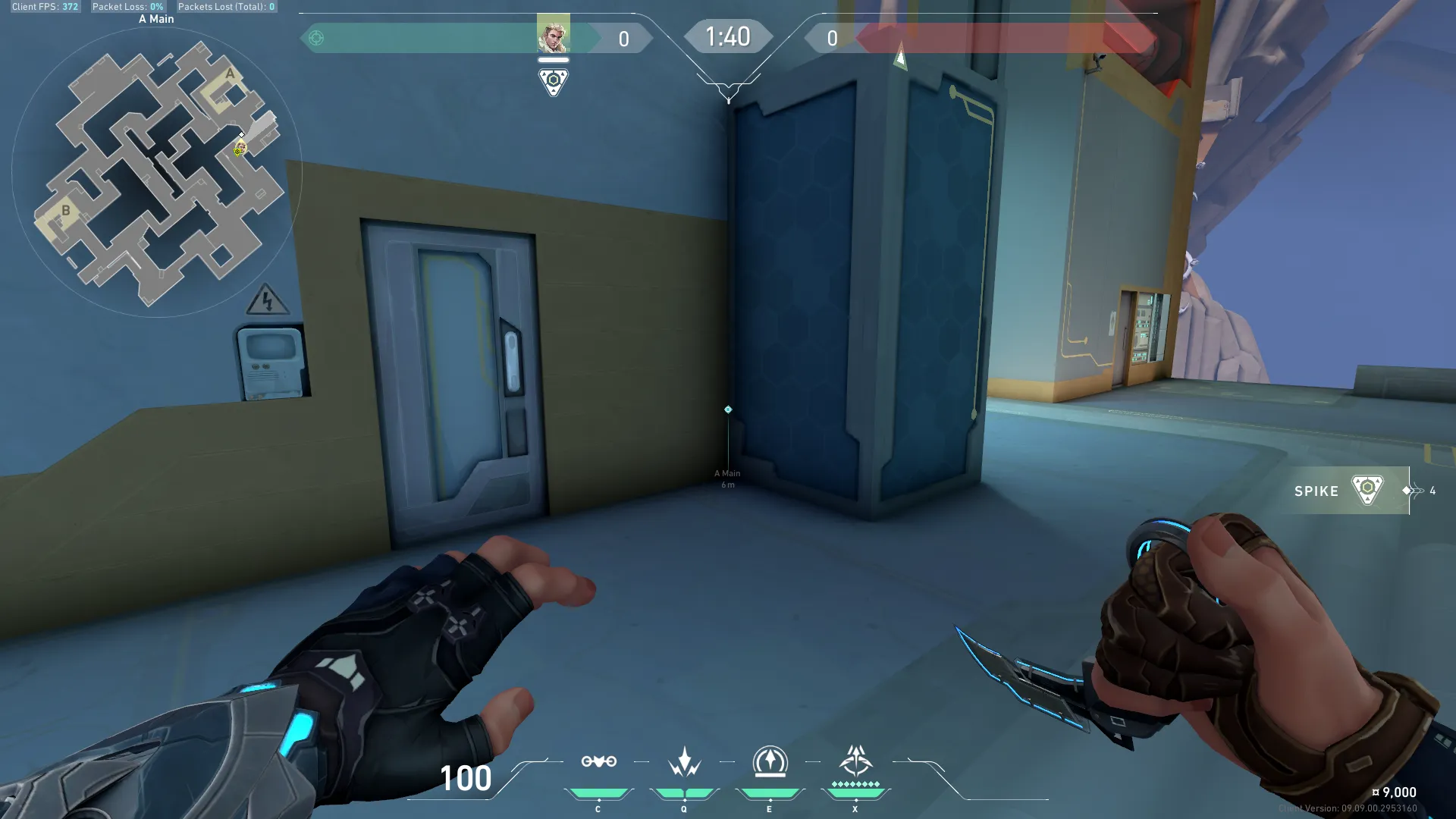 Sova Shock Bolt on Abyss Attack Site A — step 1 of 5: Position — where to stand