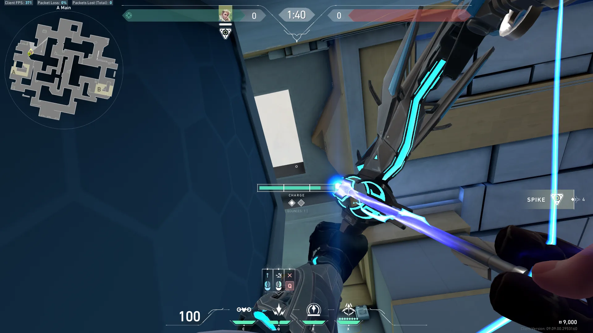 Sova Shock Bolt on Abyss Attack Site A — step 3 of 5: Aim — line up the shot