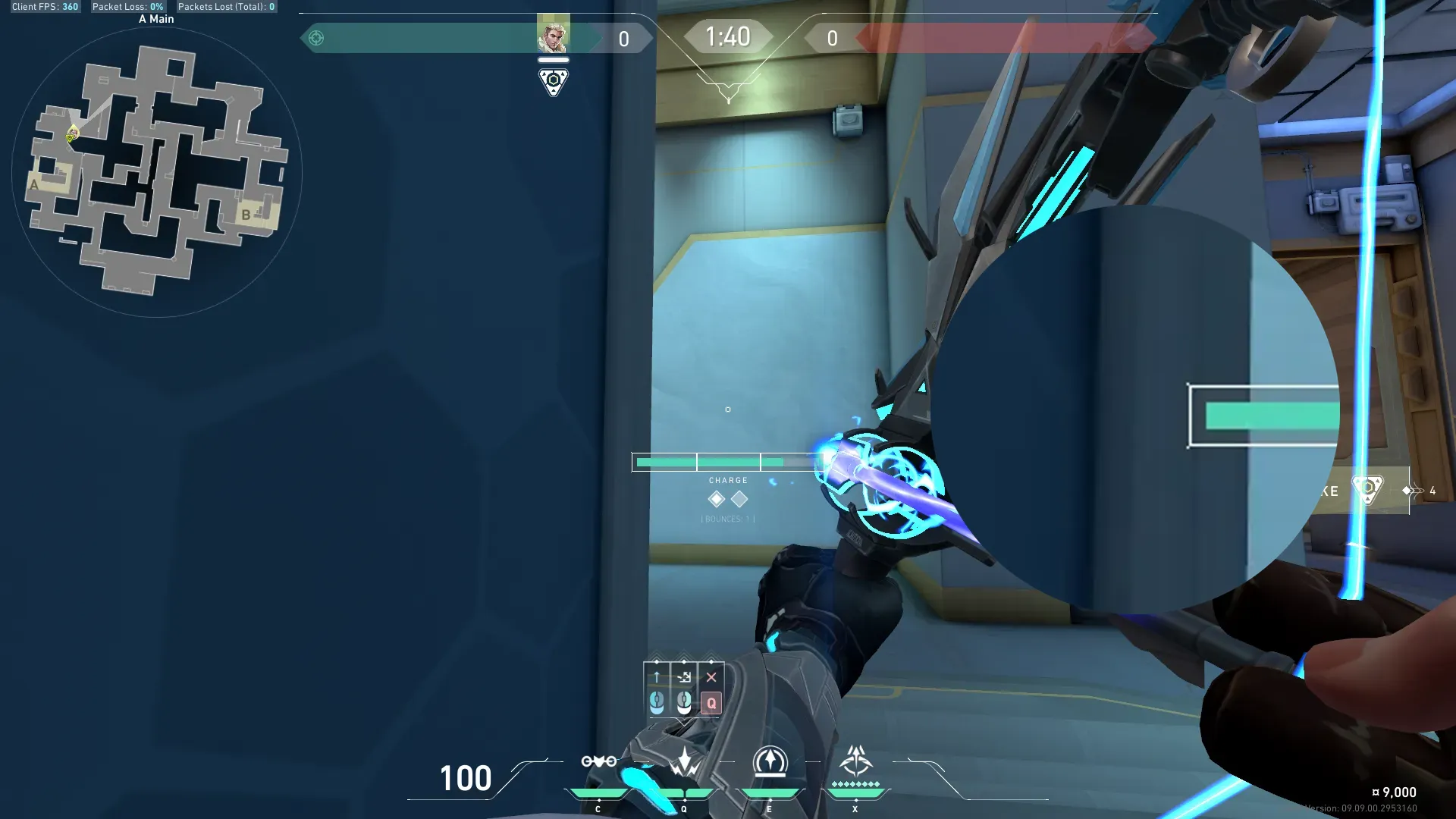 Sova Shock Bolt on Abyss Attack Site A — step 4 of 5: Aim — line up the shot