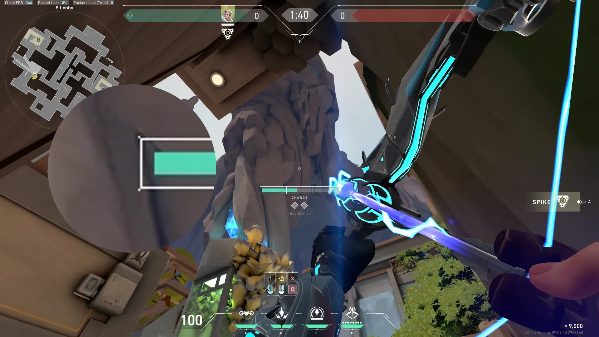 Sova Shock Bolt on Abyss Attack Site B — step 3 of 4: Aim — line up the shot