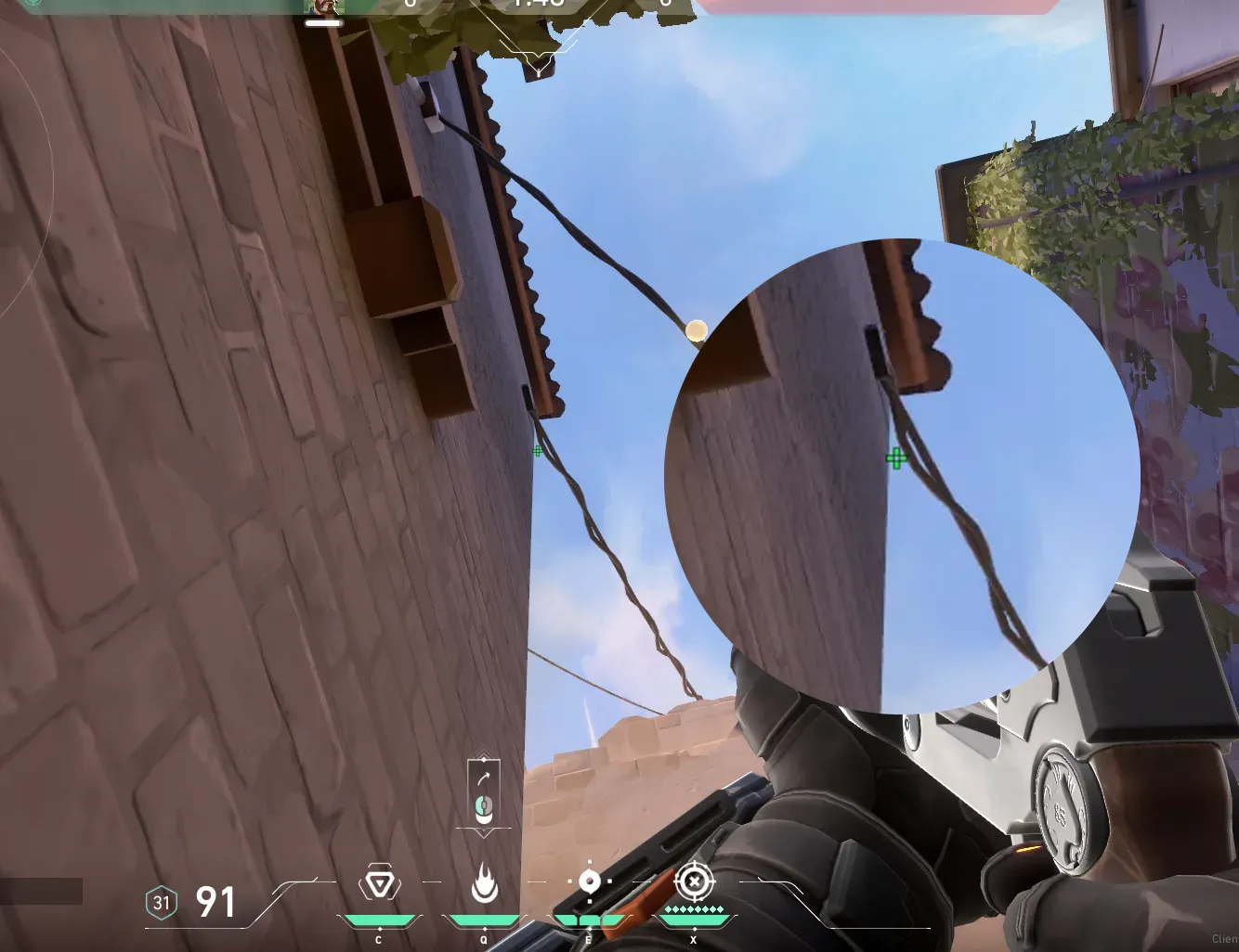 Brimstone Incendiary on Ascent Attack Site A — step 2 of 3: Aim — line up the shot