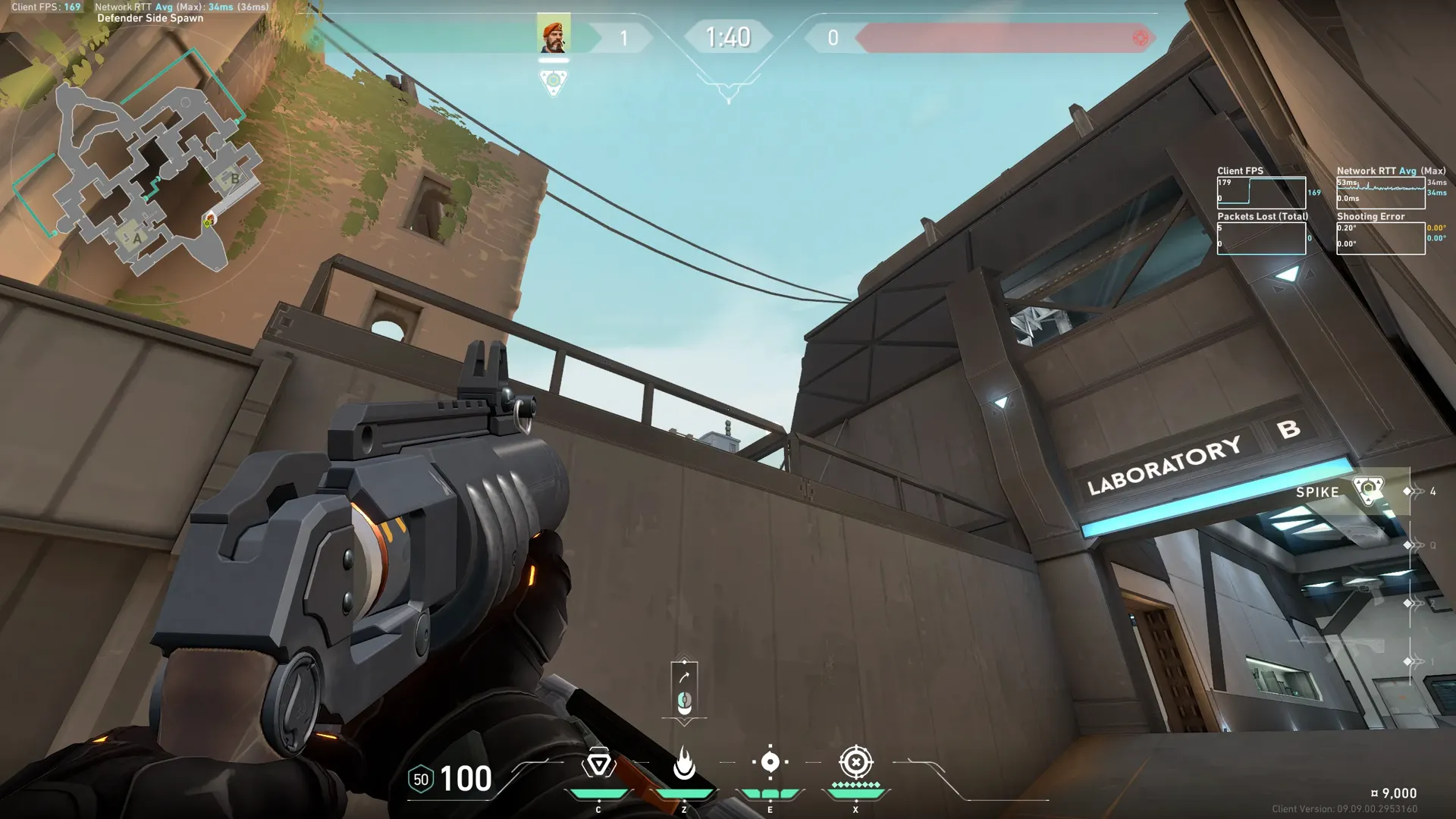 Brimstone Incendiary on Bind Defense Site B — step 2 of 3: Aim — line up the shot