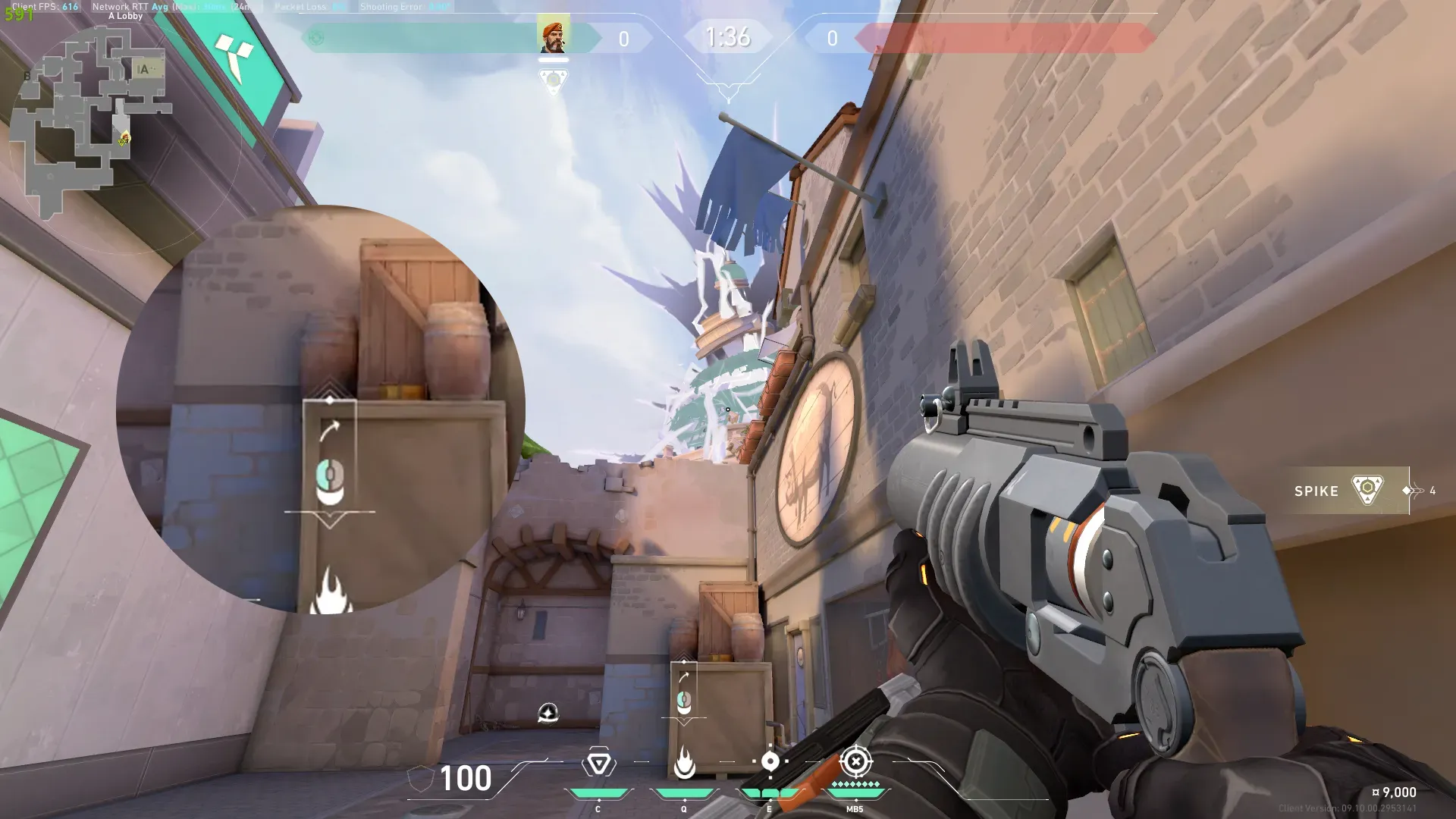 Brimstone Incendiary on Ascent Attack Site A — step 2 of 3: Aim — line up the shot