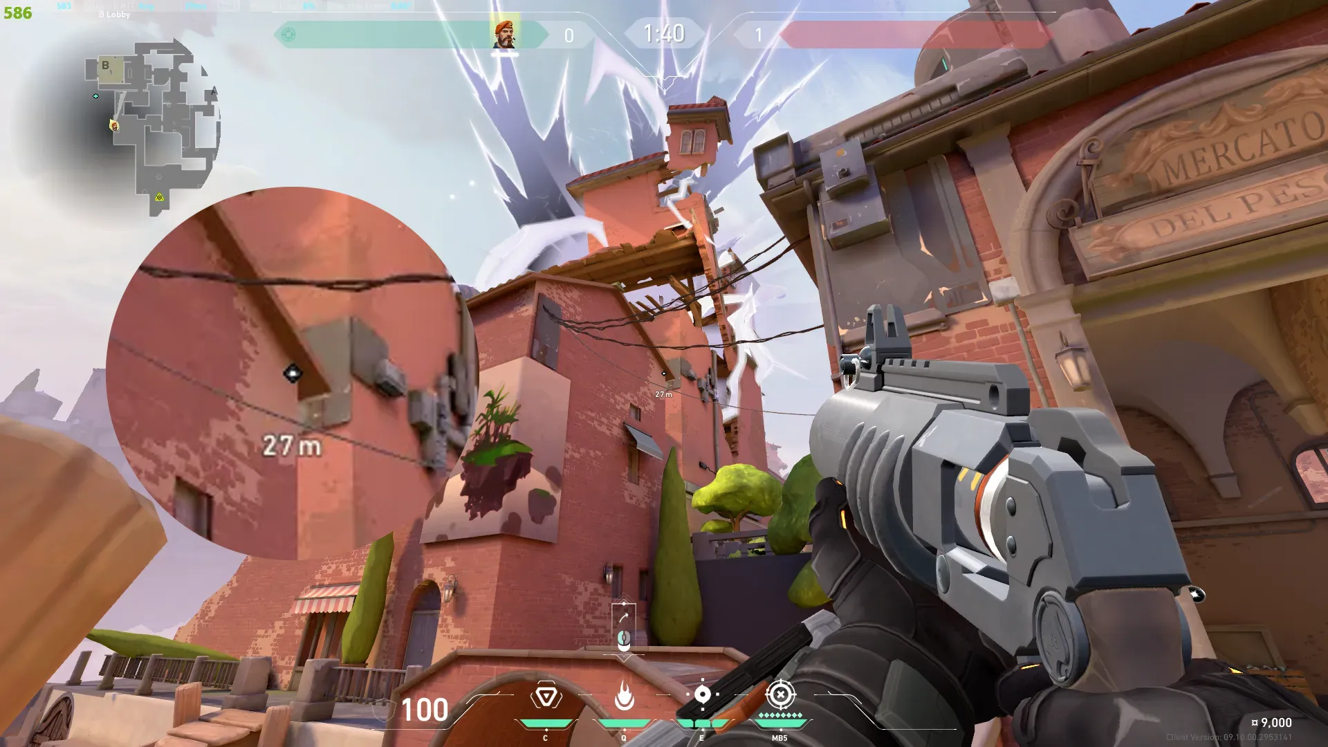 Brimstone Incendiary on Ascent Attack Site B — step 2 of 3: Aim — line up the shot