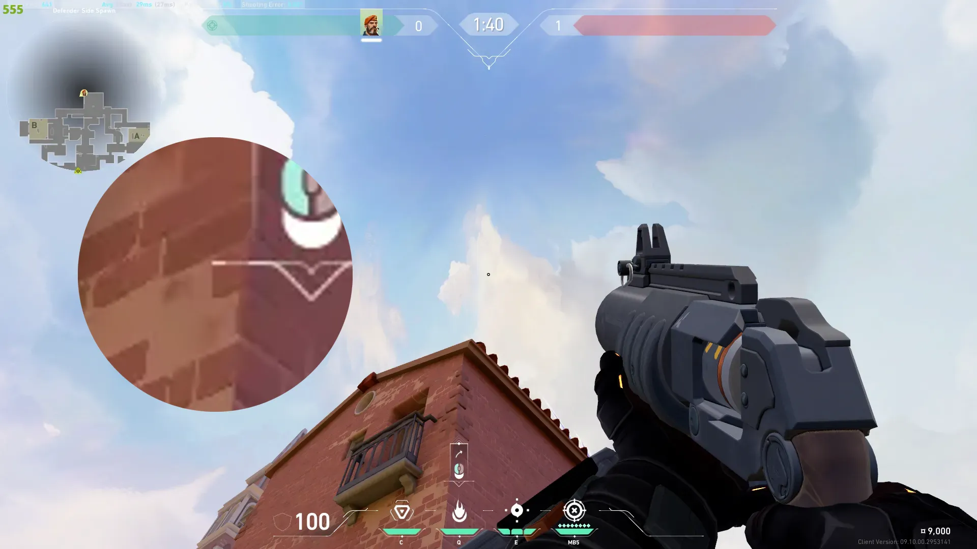 Brimstone Incendiary on Ascent Defense Site B — step 2 of 3: Aim — line up the shot