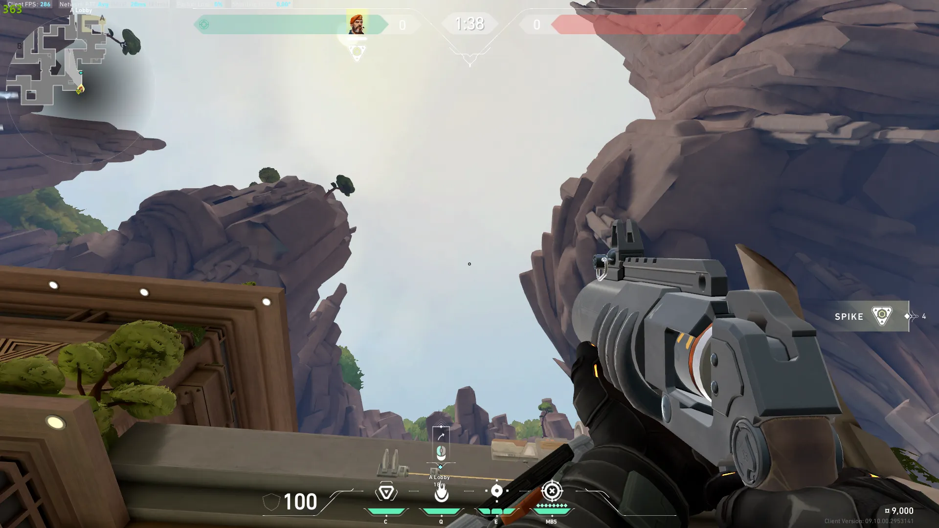Brimstone Incendiary on Abyss Attack Site A — step 2 of 3: Aim — line up the shot