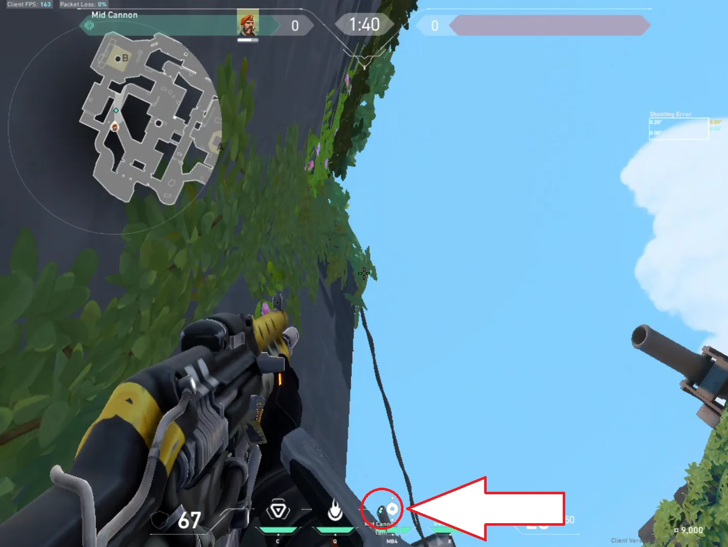 Brimstone Incendiary on Breeze Attack Site B — step 4 of 5: Aim — line up the shot