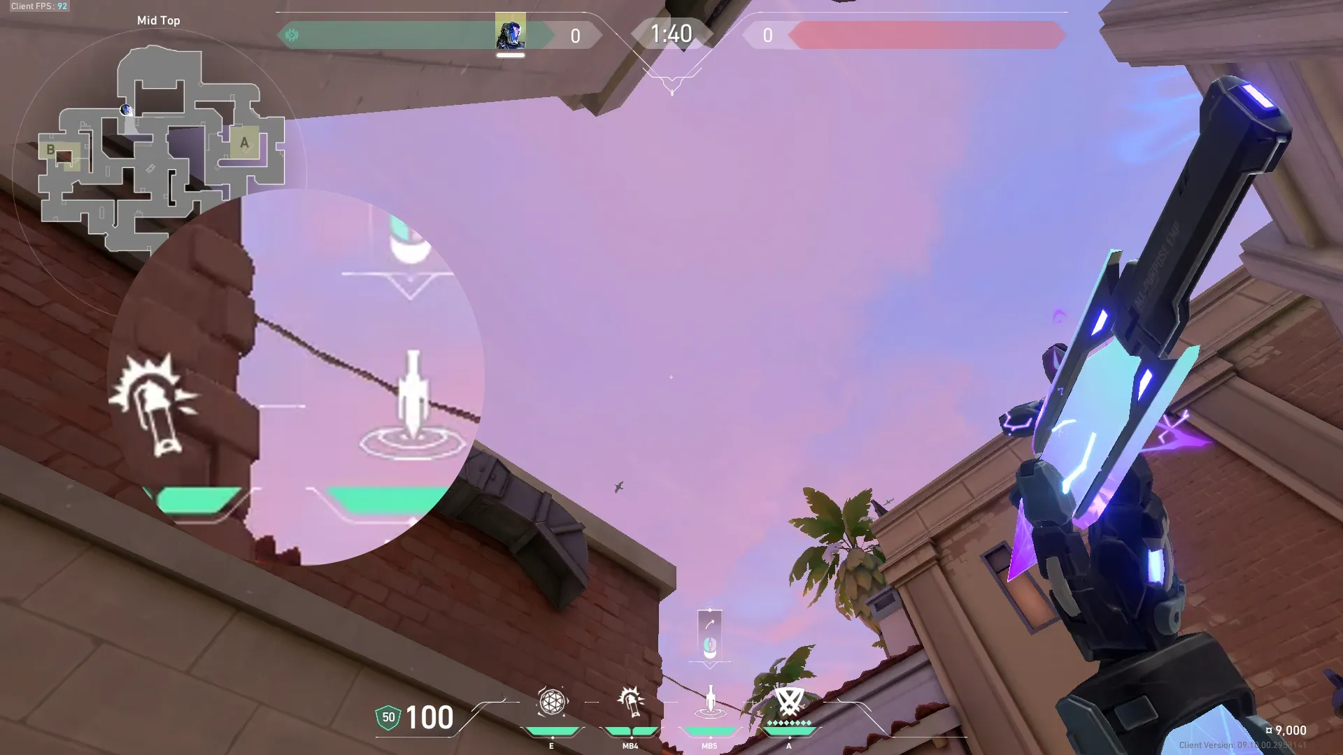 KAY/O Zero_Point on Sunset Defense Site A — step 2 of 3: Aim — line up the shot