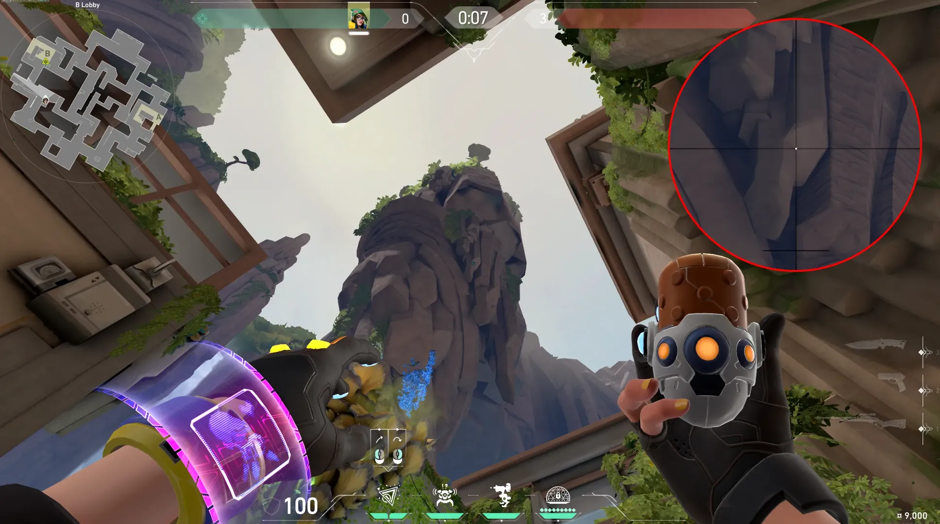 Killjoy Nanoswarm on Abyss Attack Site B — step 2 of 3: Aim — line up the shot