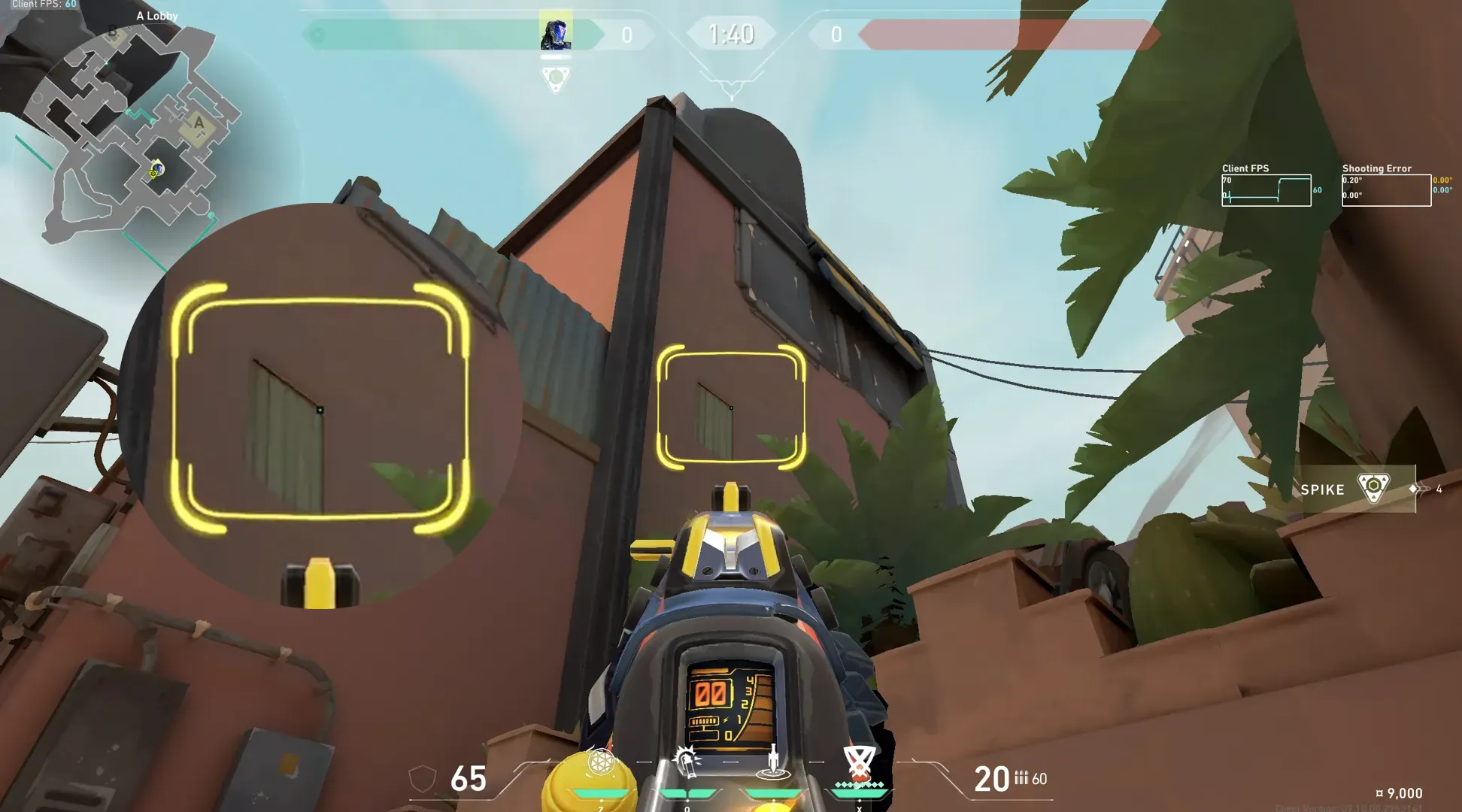 KAY/O Zero_Point on Bind Attack Site A — step 2 of 4: Aim — line up the shot