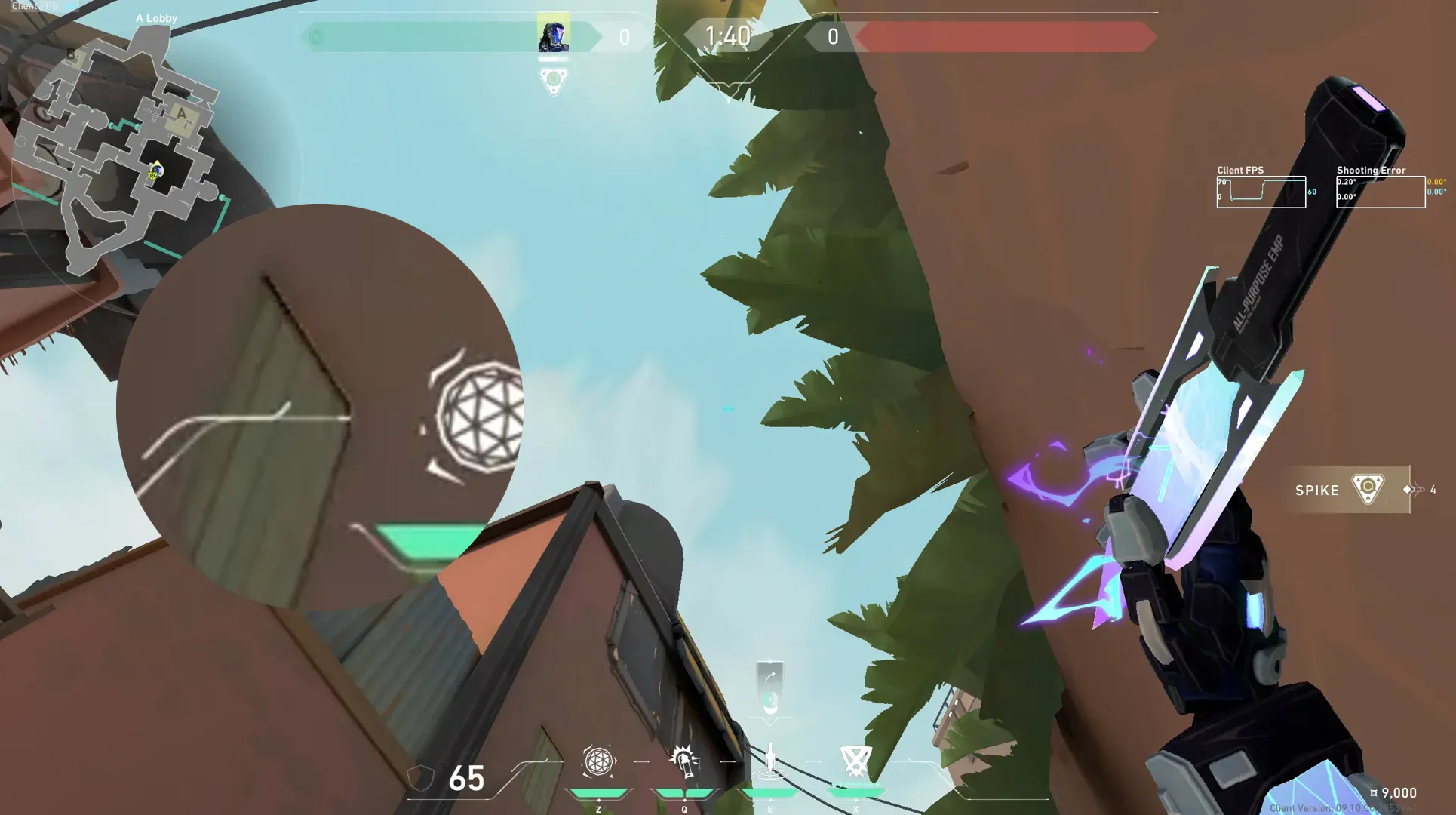 KAY/O Zero_Point on Bind Attack Site A — step 3 of 4: Aim — line up the shot
