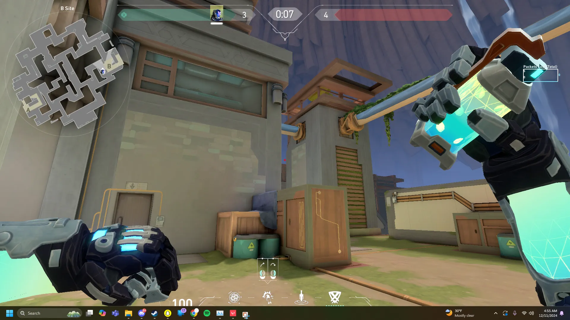 KAY/O Flash_Drive on Abyss Defense Site B — step 2 of 3: Aim — line up the shot