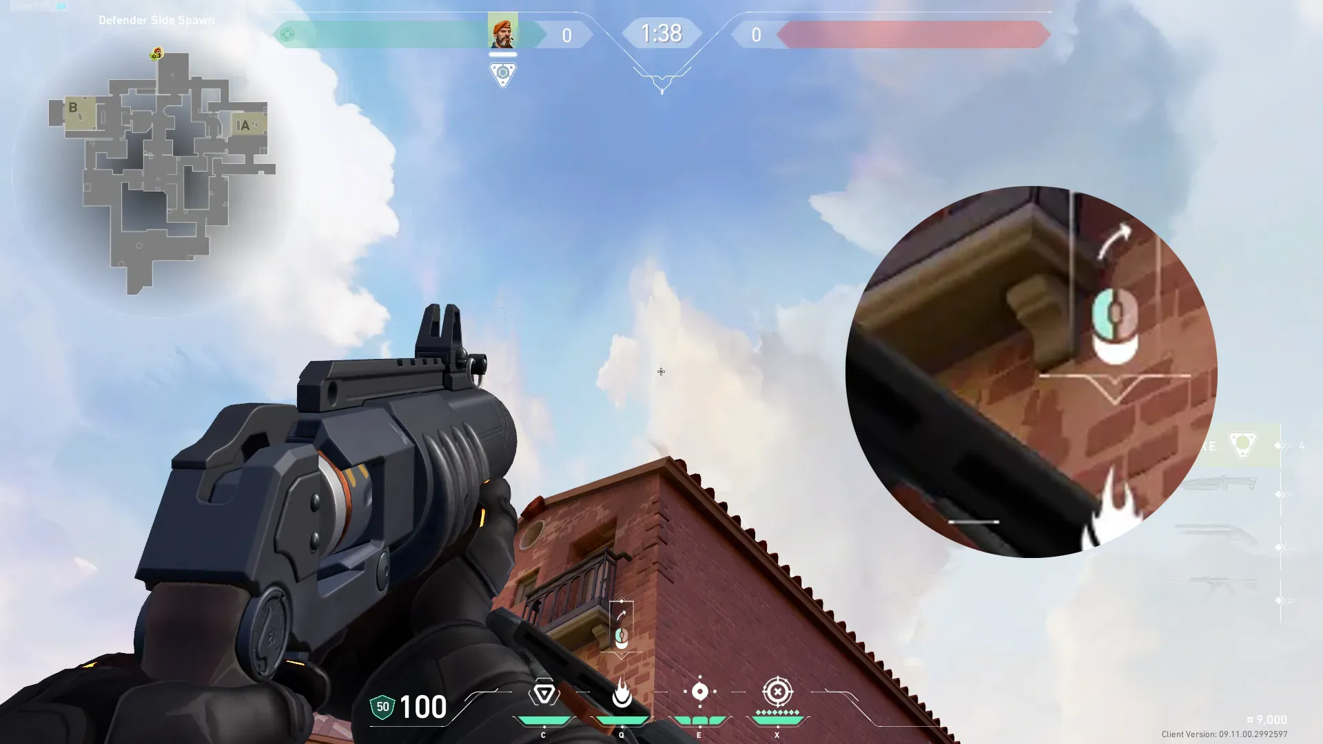 Brimstone Incendiary on Ascent Defense Site B — step 2 of 3: Aim — line up the shot