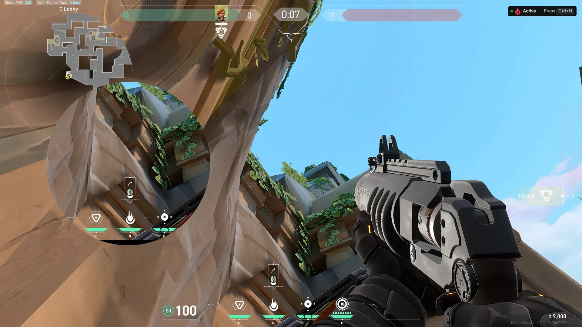 Brimstone Incendiary on Lotus Attack Site C — step 2 of 3: Aim — line up the shot