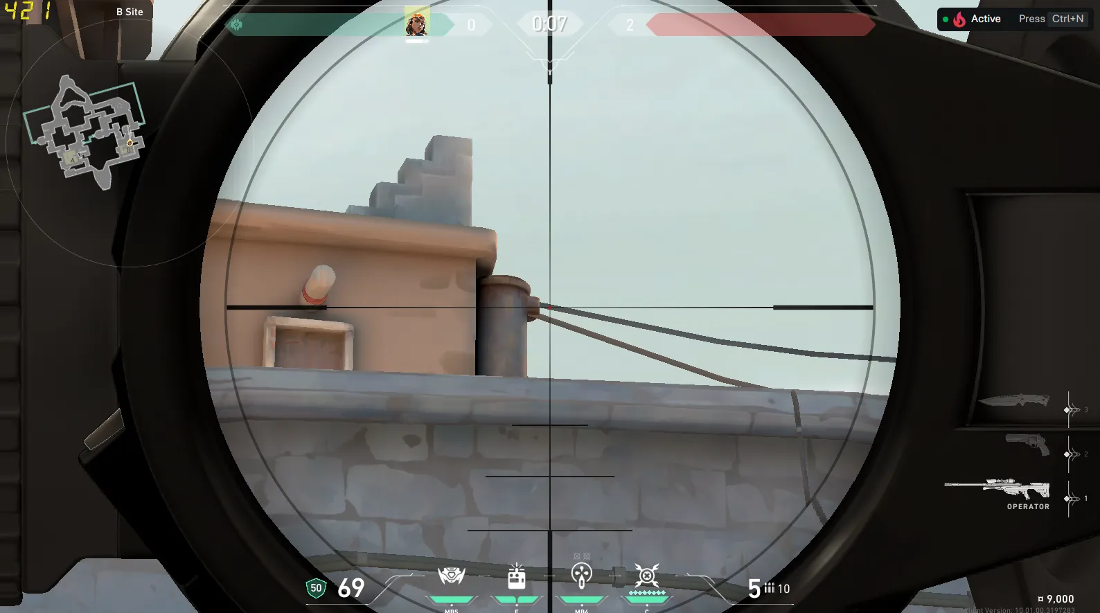 Raze Paint Shells on Bind Defense Site B — step 3 of 4: Aim — line up the shot