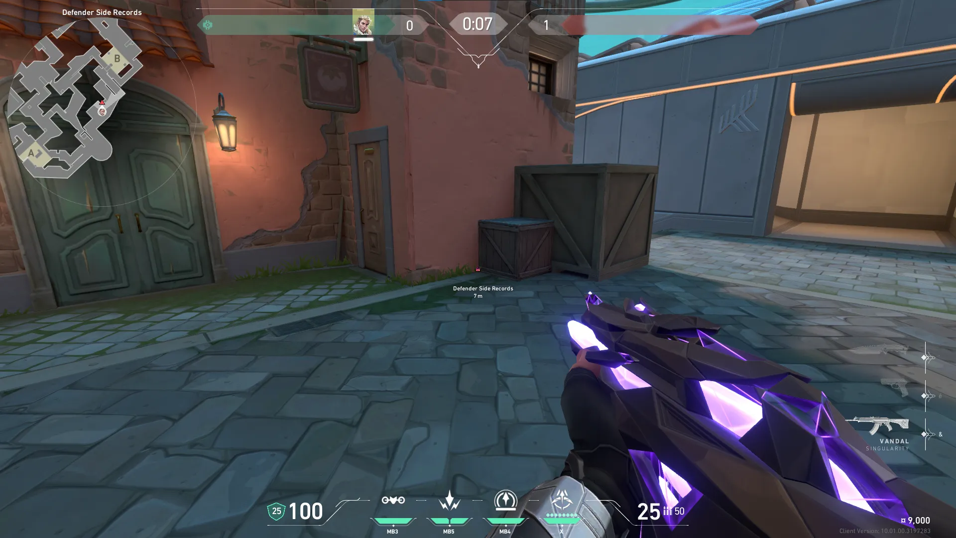 Sova Recon Bolt on Pearl Defense Site A — step 1 of 4: Position — where to stand