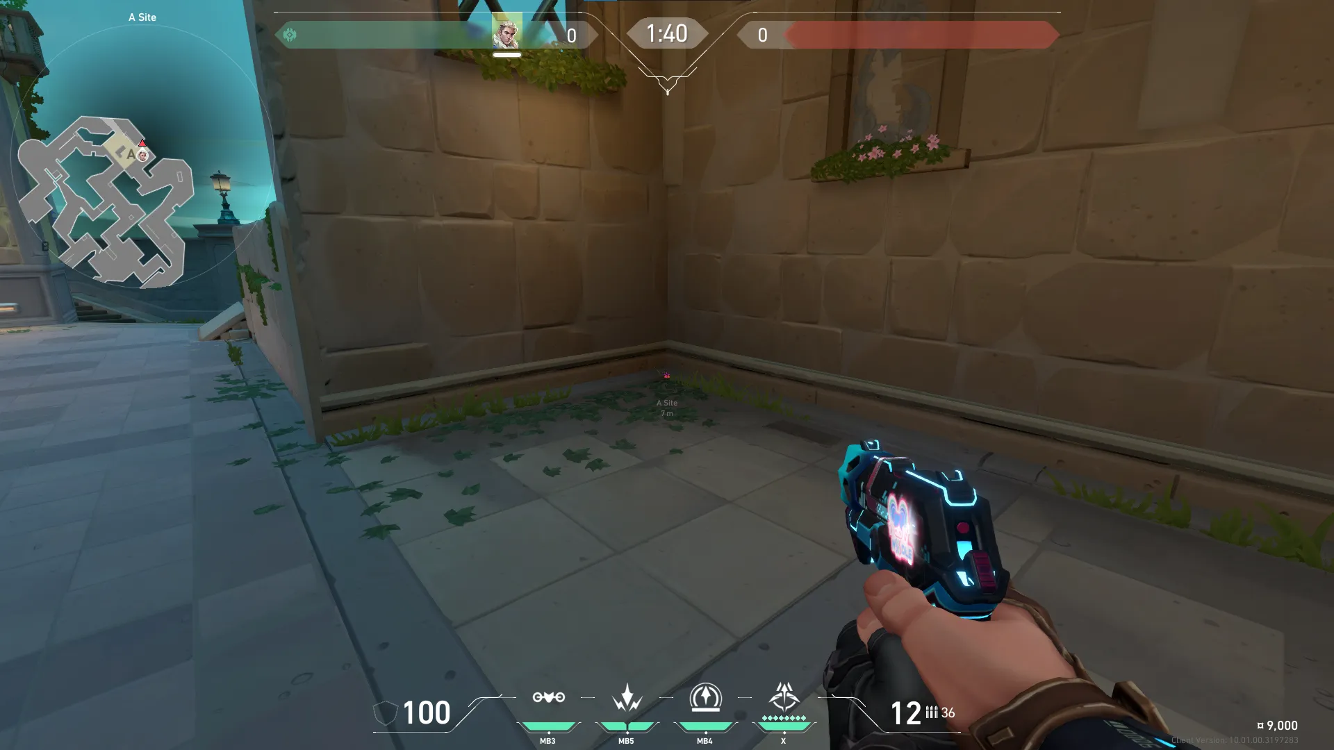 Sova Recon Bolt on Pearl Defense Site A — step 1 of 3: Position — where to stand
