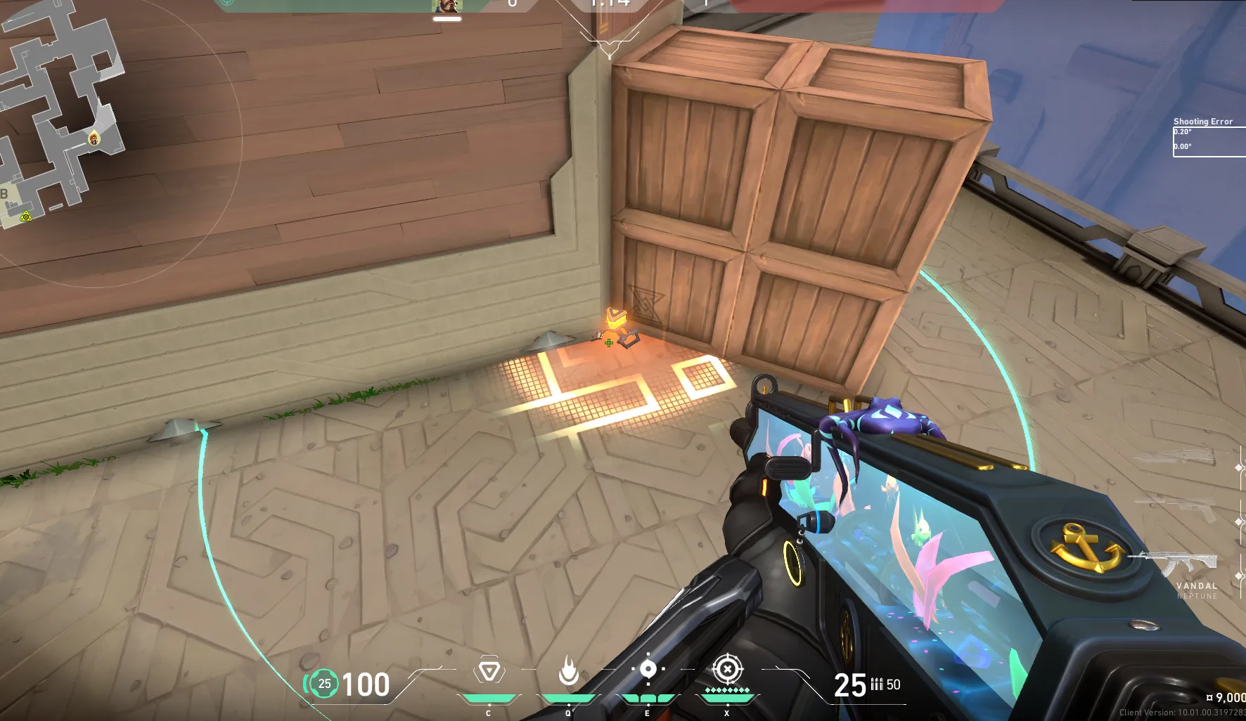 Brimstone Incendiary on Abyss Attack Site B — step 1 of 3: Position — where to stand