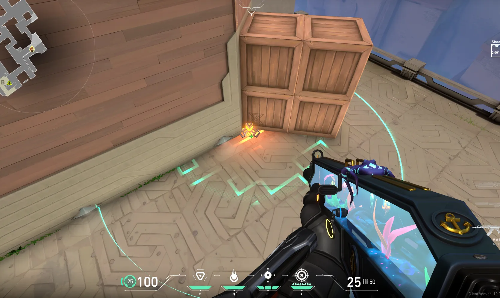Brimstone Incendiary on Abyss Attack Site B — step 1 of 3: Position — where to stand