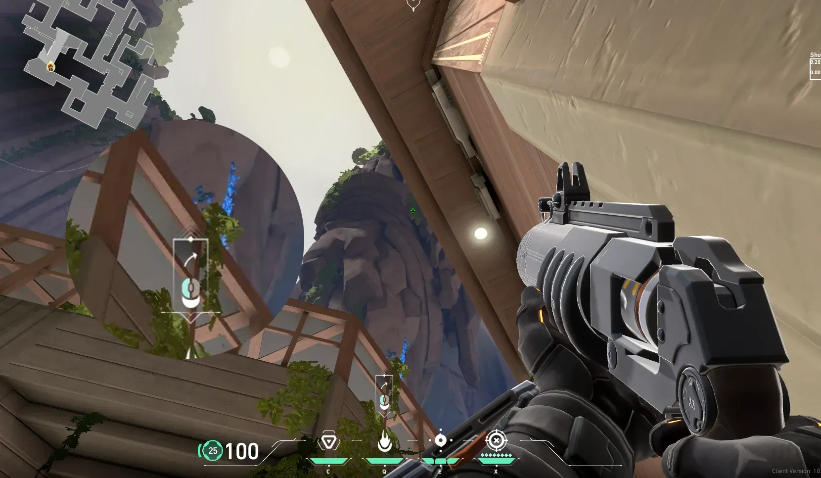 Brimstone Incendiary on Abyss Attack Site B — step 2 of 3: Aim — line up the shot