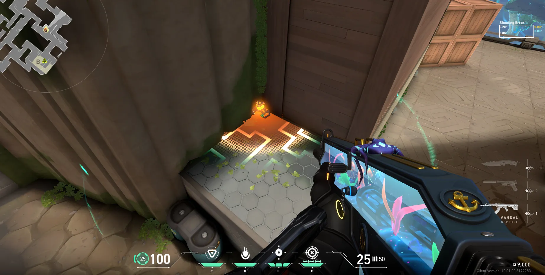 Brimstone Incendiary on Abyss Attack Site B — step 1 of 3: Position — where to stand