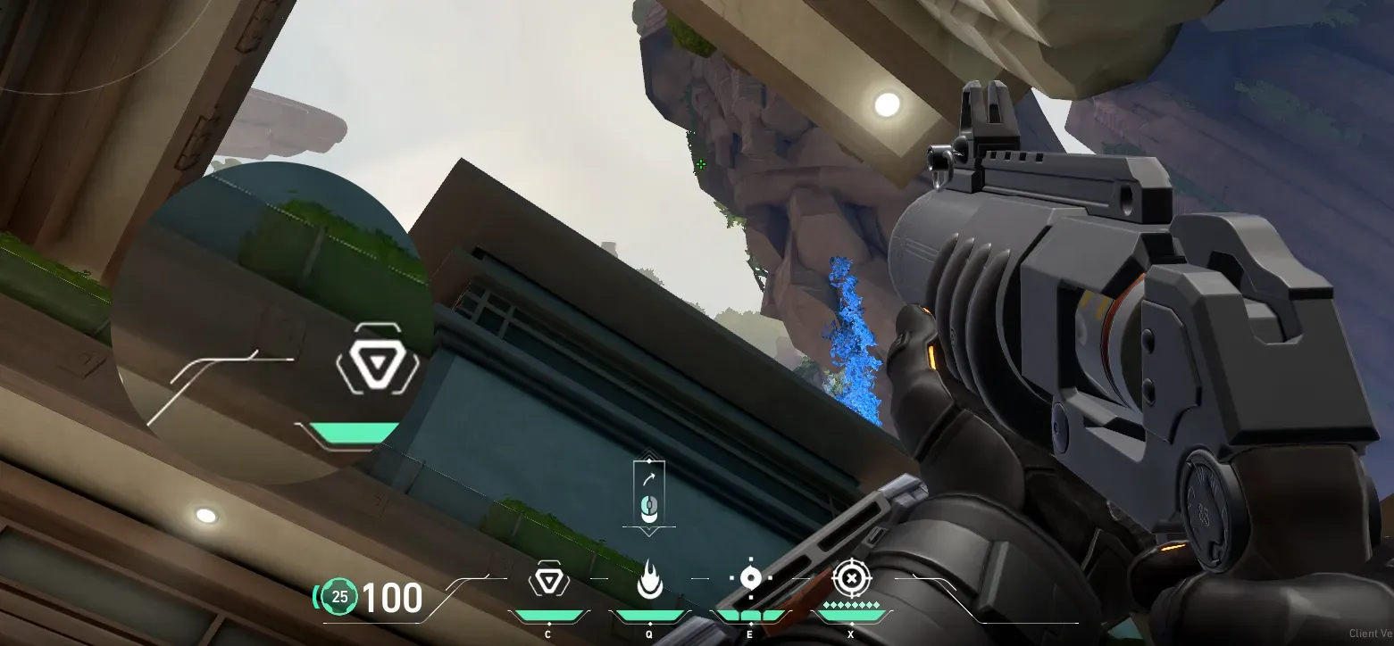 Brimstone Incendiary on Abyss Defense Site B — step 3 of 4: Aim — line up the shot